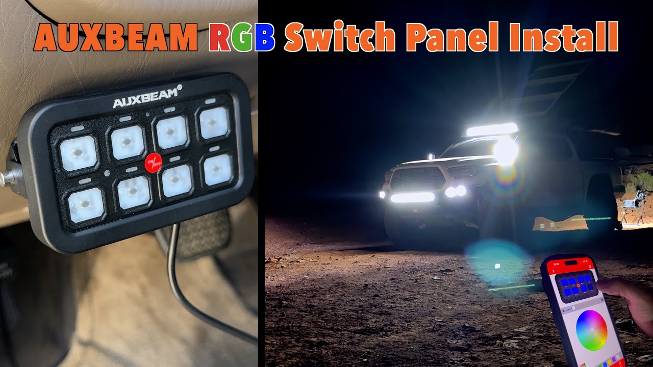 Auxbeam 8-gang RGB Switch Panel Install | App-Controlled Lighting + Strobe Features!