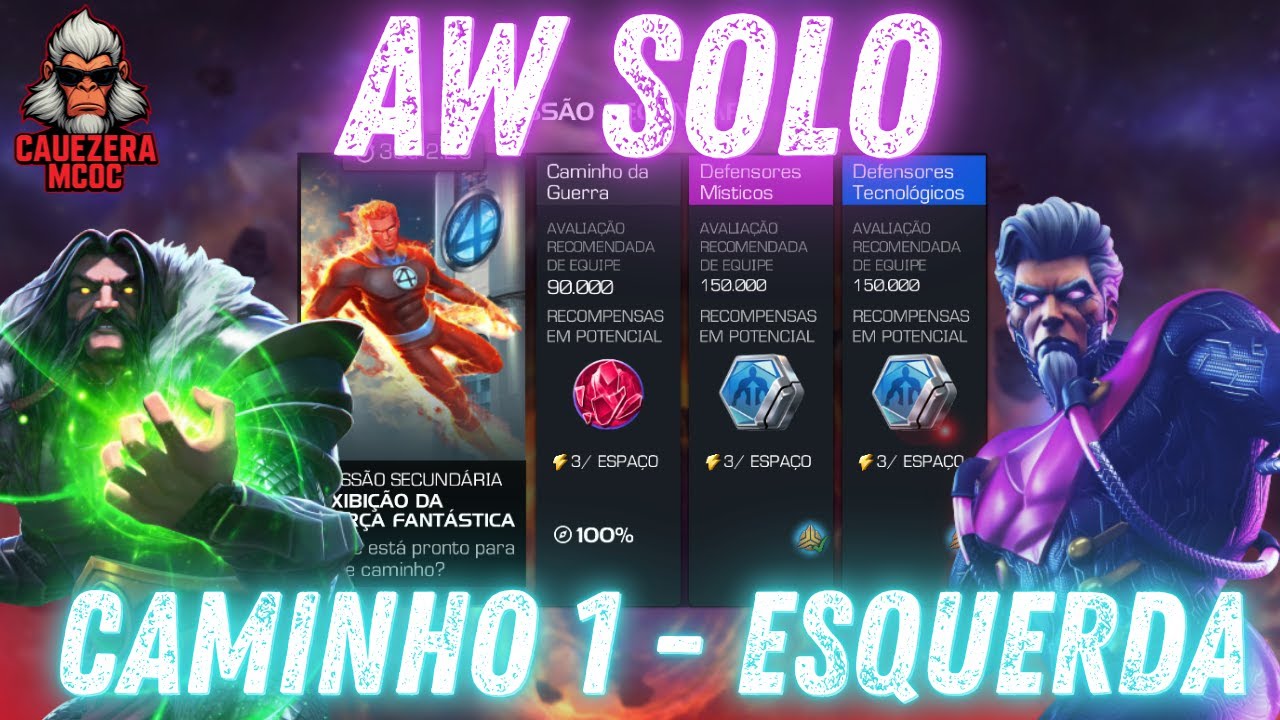 AW SOLO SHOWCASE FORÇA FANTÁSTICA - CAMINHO 1 / ESQUERDA - SEM GASTOS 🤩🤩 | MCOC