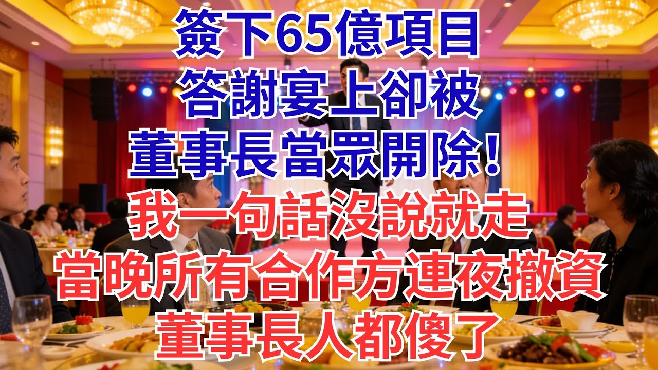 單位答謝宴上，董事長當眾解僱剛簽下65億項目的我。我沒爭辯直接離場，當晚合作方集體撤資追款#為人處世#生活經驗#職場#爽文