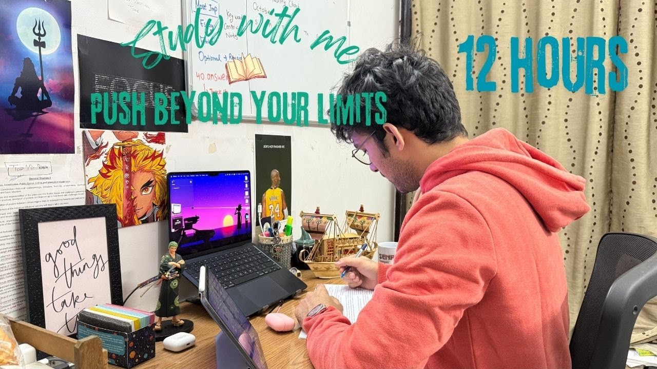 Day 165/250| 📚STUDY WITH ME Live | 10+ Hrs | Pomodoro 90/10 timer | Calm Rain sounds 🇮🇳