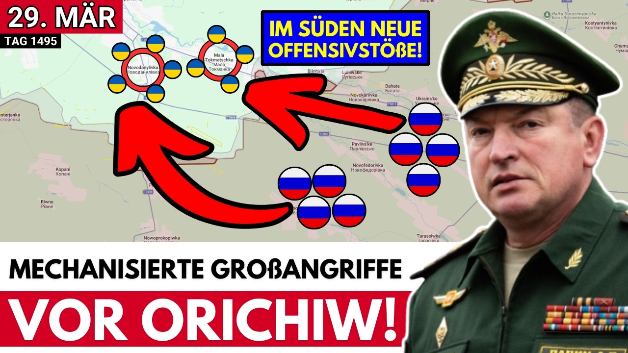 Gro&szlig;angriff bei Orichiw, Russe fordert &Uuml;bergehen in Defensive, 2 ukrainische Drohnen in Finnland!