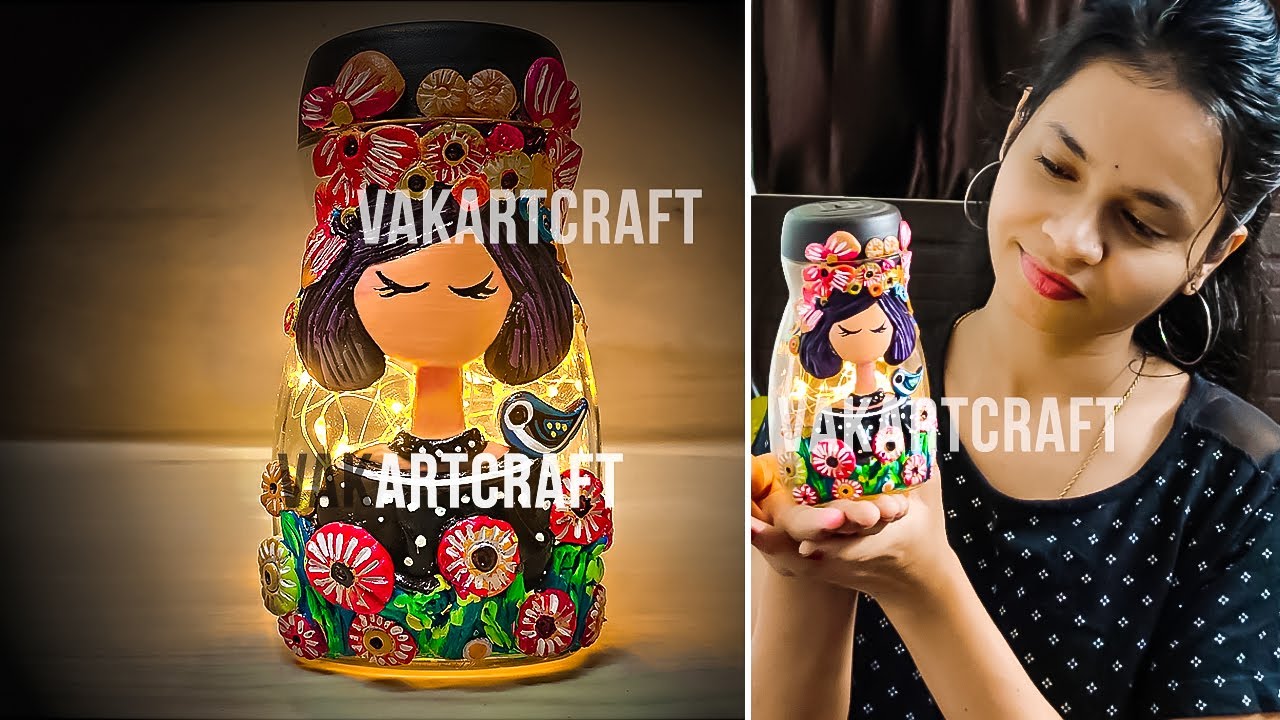 Easy Bottle Decoration Ideas | DIY Bottle Art | Nescafe Bottle Art Craft