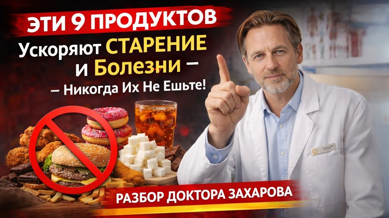 ЭТИ 9 ПРОДУКТОВ Ускоряют СТАРЕНИЕ И Болезни. Никогда ИХ Не Ешьте — Разбор Доктора Захарова