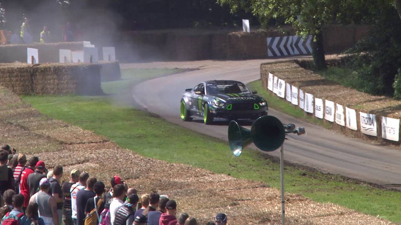 Vaughn Gittin Jnr. drifts the Mustang RTR at Goodwood Festival of Speed