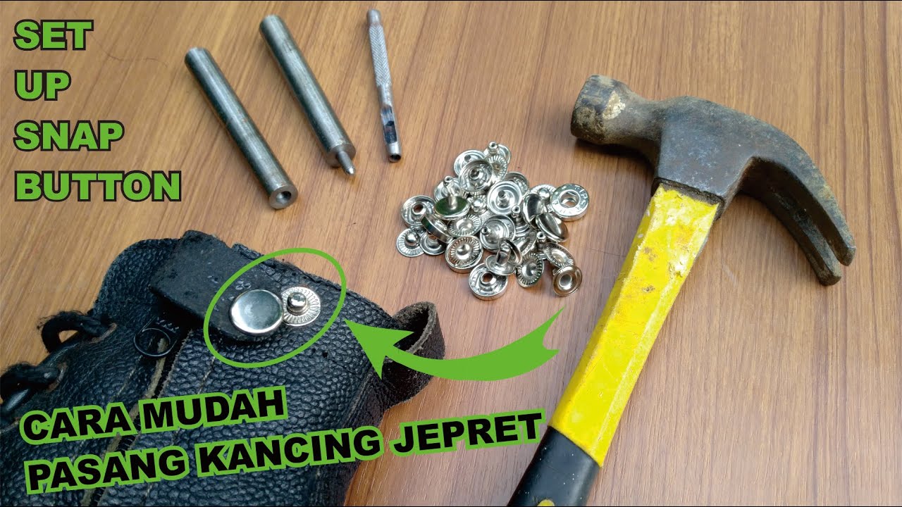 CARA MEMASANG KANCING JEPRET DENGAN ALAT SEDERHANA | HOW TO SET UP SNAP BUTTON WITH SIMPLE TOOLS