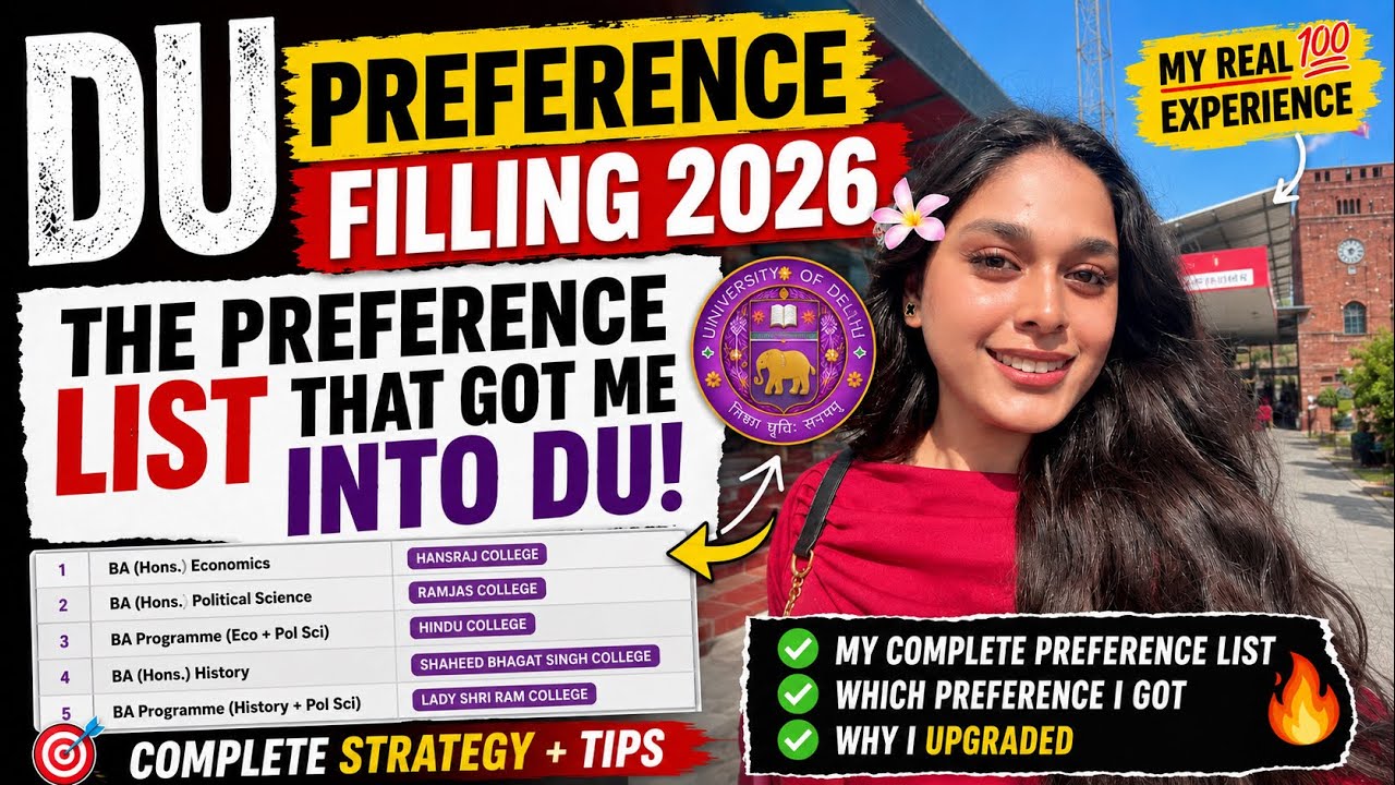 🎯 DU Preference Filling 2026 | The Preference List That Got Me Into DU ‼️