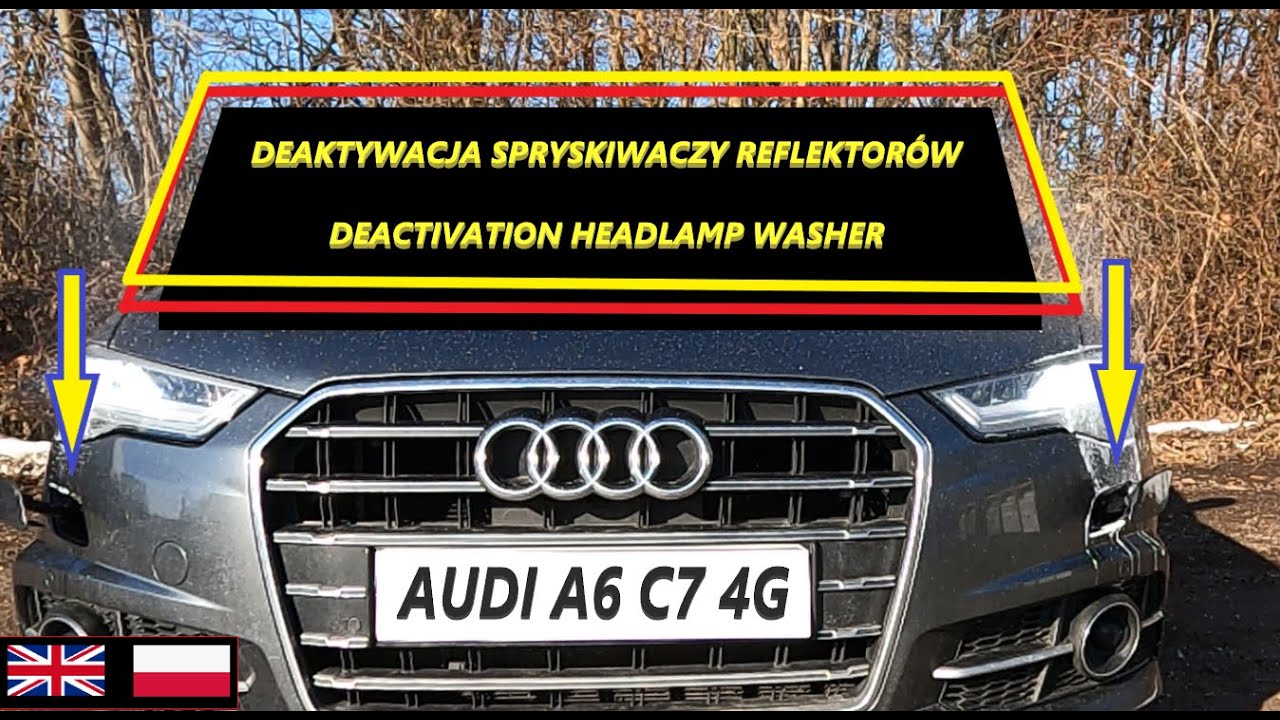 JAK WYŁĄCZYĆ SPRYSKIWANIE REFLEKTORÓW AUDI A6 C7 4G / DEACTIVATION HEADLAMP WASHER