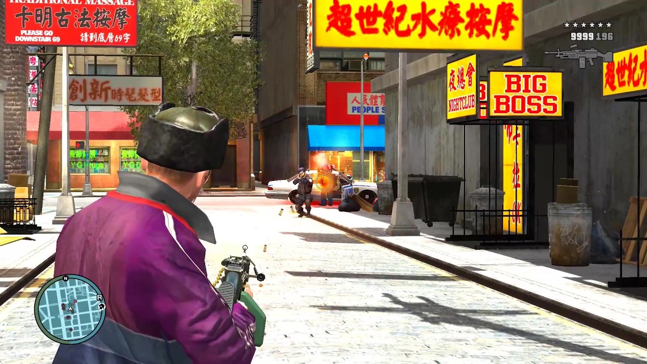 GTA 4 - SHOOTOUT AT CHINA TOWN & FIGHT AT DOWNTOWN + SIX STARS WANTED LEVEL