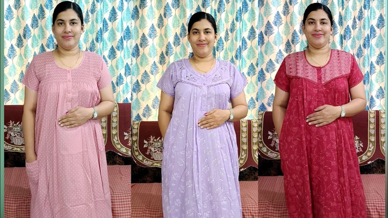 SHANDAR BRAND MEDIUM SIZE PLEATED NIGHTIES.Ready To Ship.Cathy's Collections.For Bookings 9497352940