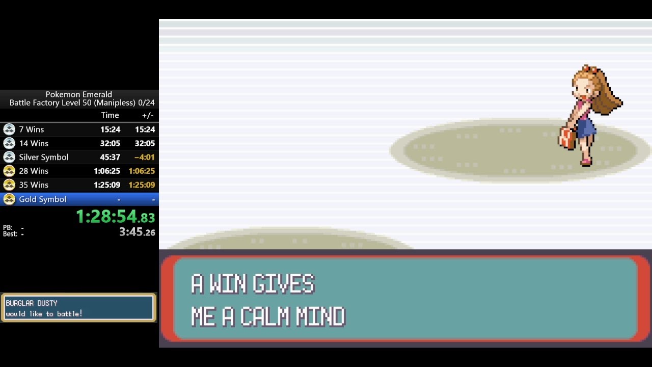Pokémon Emerald Battle Factory Silver Print Lvl 50 Speedrun in 45:57