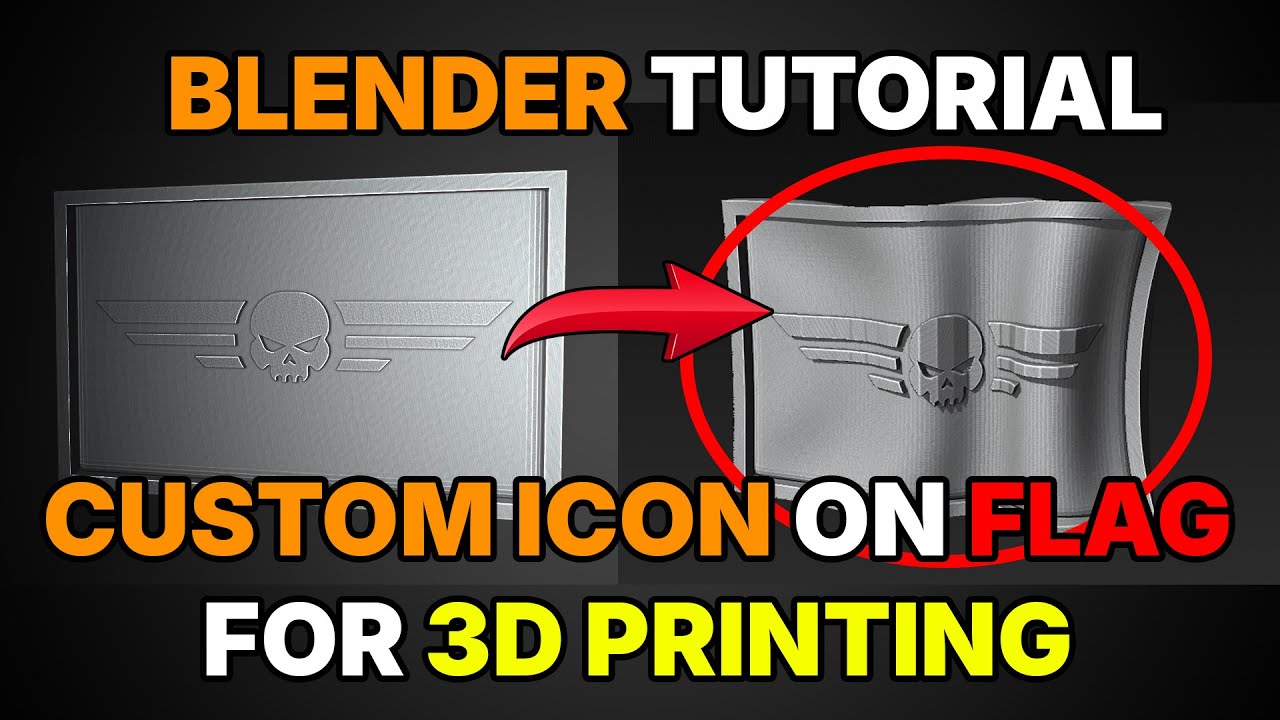 Blender Tutorial - How To: Flag with Custom Icon for 3D Printing