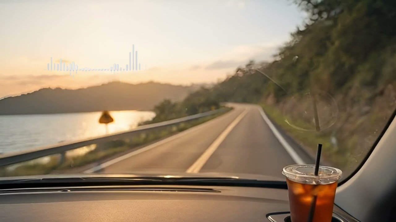 Woohoo 4PM Golden Drive Vibes 🚗🌅 우후 오후 4시 감성 드라이브 | Coastal Road + Iced Americano 