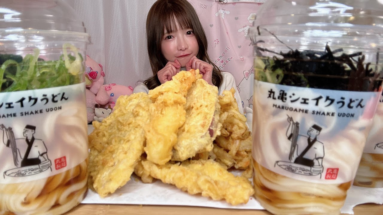 【大食い】おうどん天ぷら【もえあず】