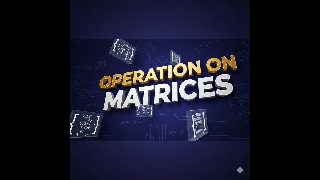 OPERATION ON MATRICES || ( Lecture 2 ) || Matrices