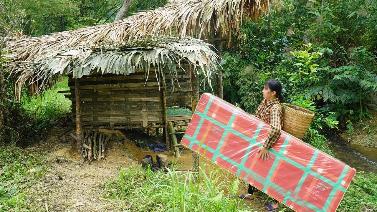 Poor girl goes shopping for her house. Safety comes first.