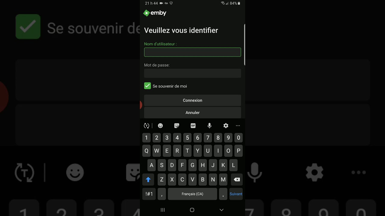 Ce connecter a emby avec Android