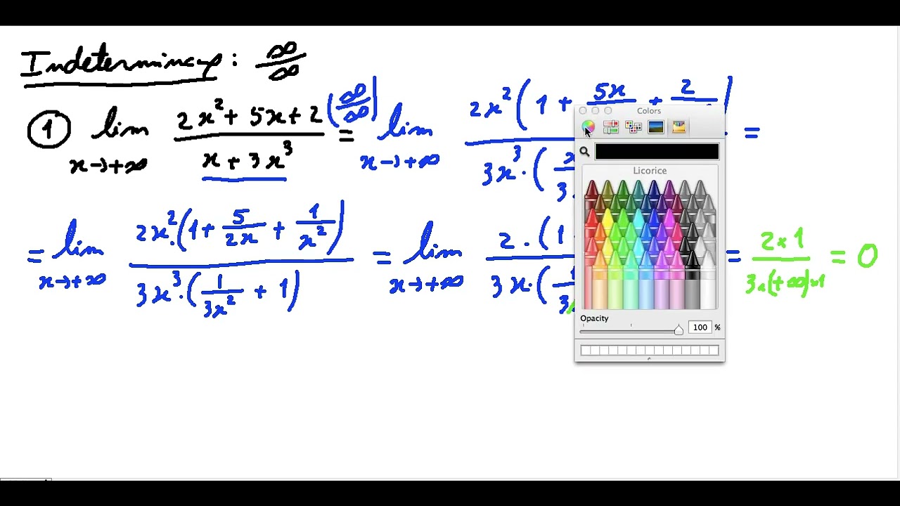 Matemática A - 11º ano - Funções: Limites - Indeterminação ∞/∞