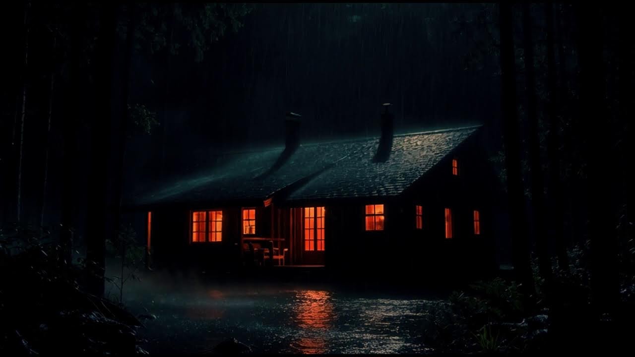 LIVE 24/7  🌧️  Forest Cabin During Heavy Rain 🔥 |  Fall Asleep Instantly  😴 |  Relaxing Nature Sound