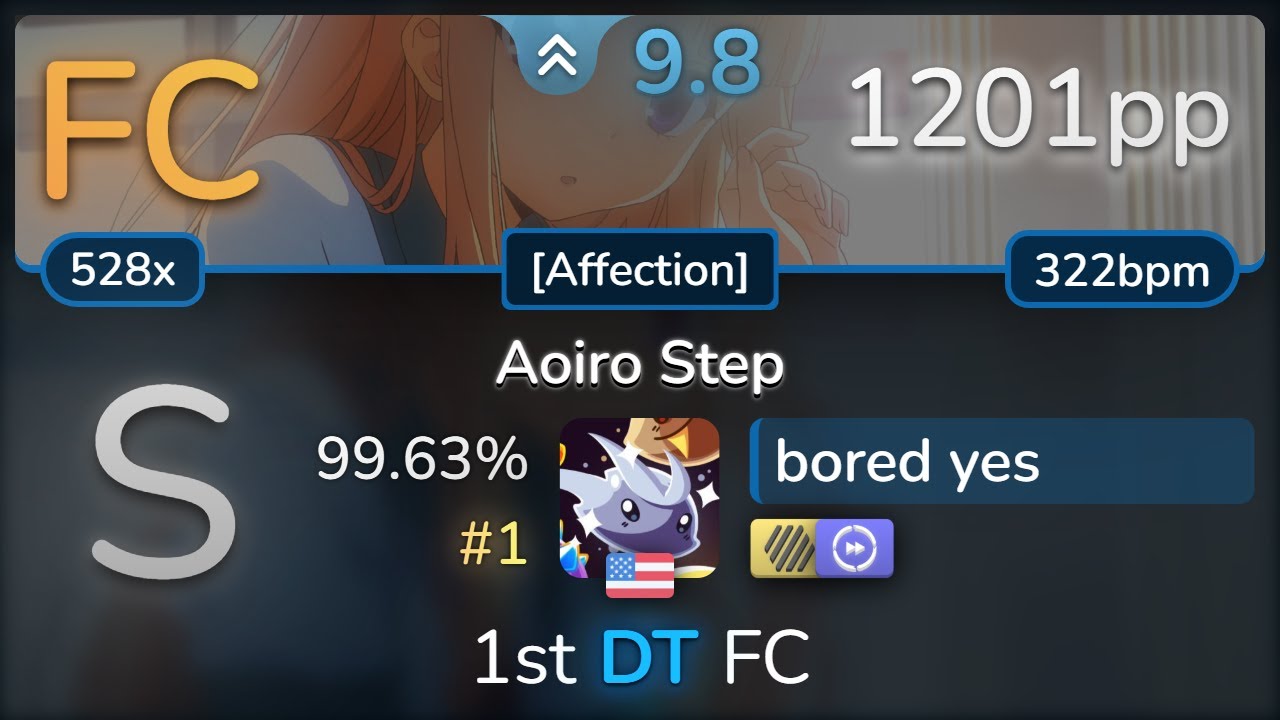 9.8⭐ bored yes | i.o - Aoiro Step [Affection] +HDDT 99.63% FC #1 | 1201pp - osu!