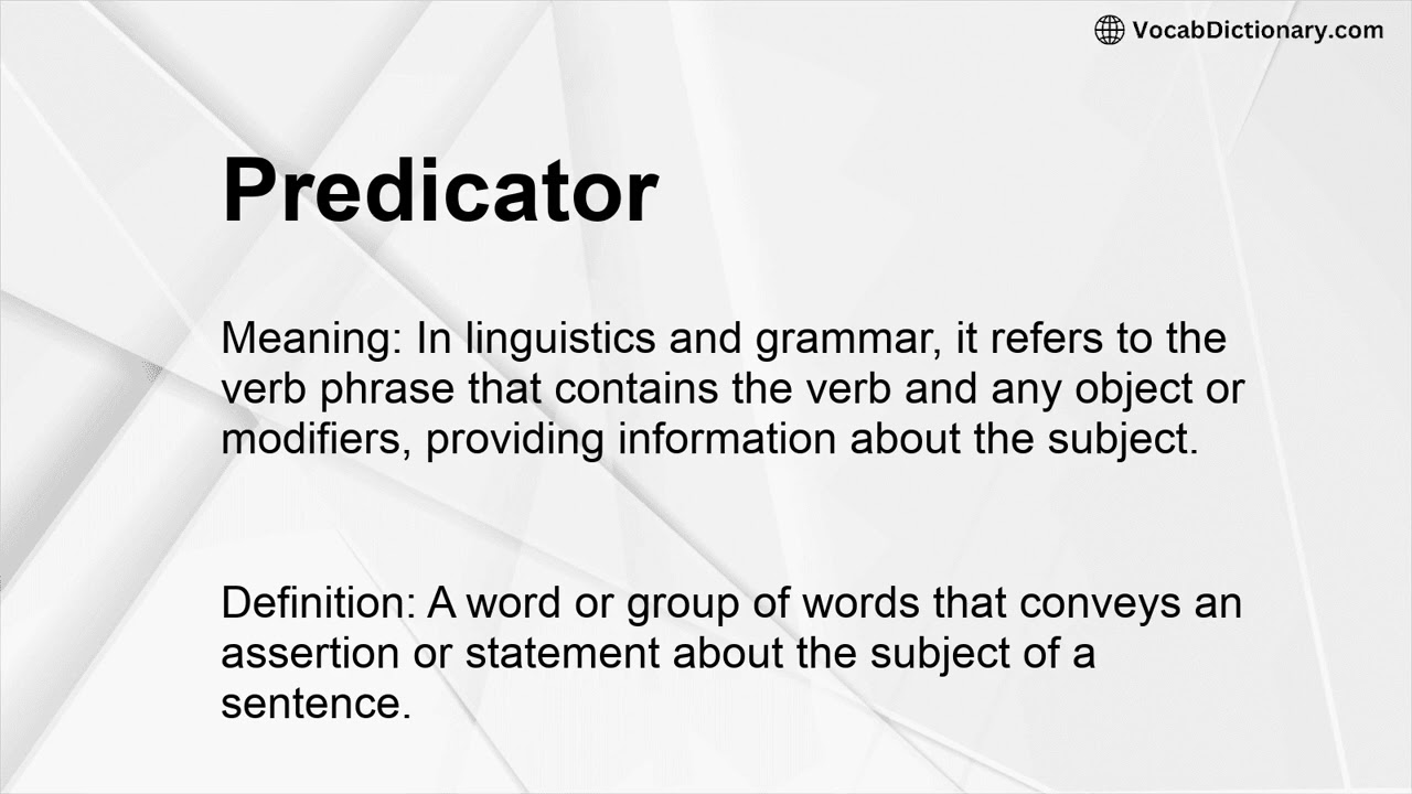 Predicator Meaning