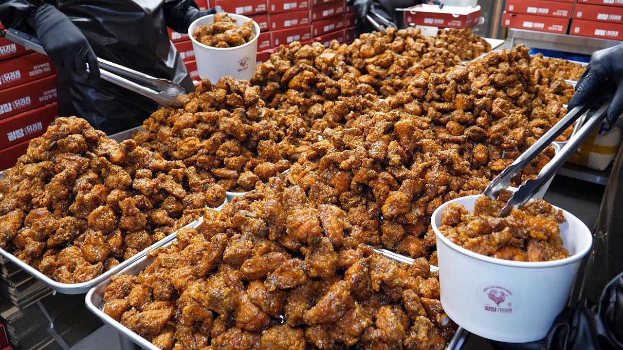 Продажа 20 тонн в месяц?! Уникальный пряный цыпленок с обжаренным рисом / Korean street food
