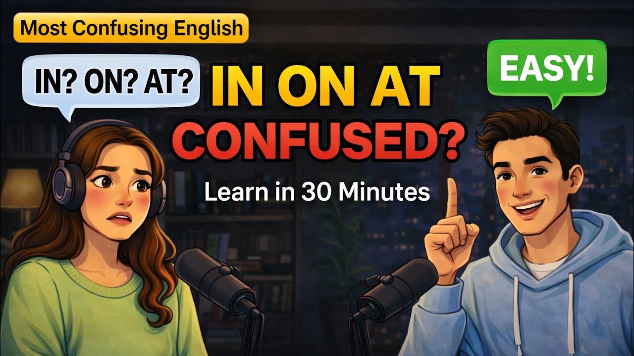 Master IN, ON & AT with Real Conversations | Easy English Listening Practice