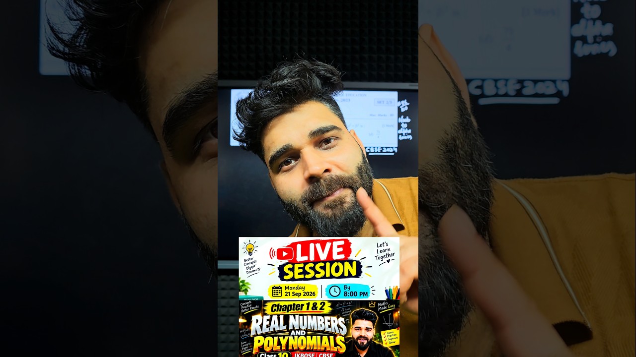 🔴Live on YouTube at 8 PM today.. Sep 21, 2026 #class10th #class10maths #jkbose #cbse #jkbosedates...