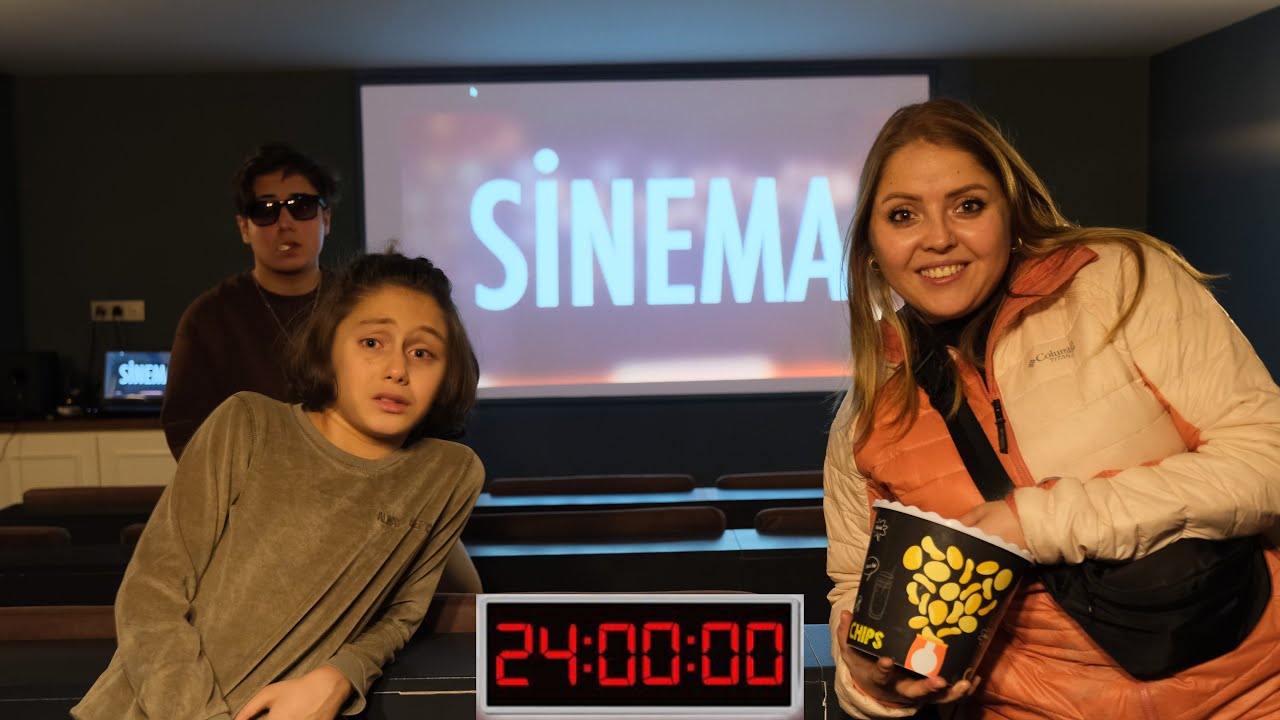 SİNEMA SALONUNDA 24 SAAT KALMAK !! KORKULU ANLAR