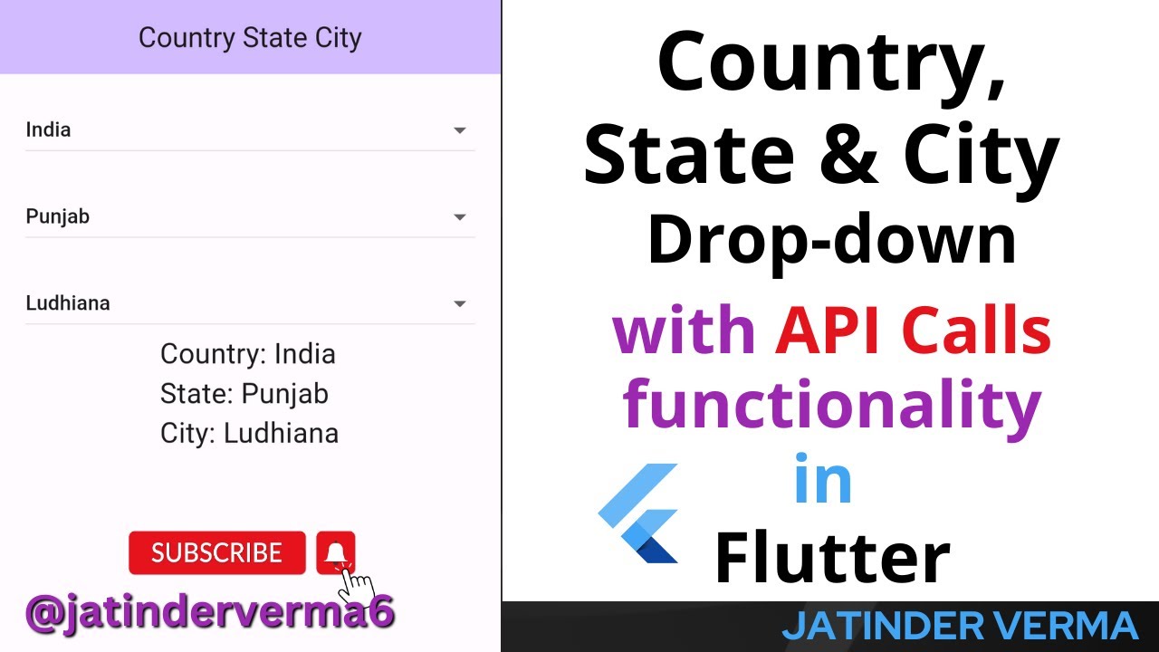 Раскрывающийся список «Страна, штат, город» с вызовами API во Flutter