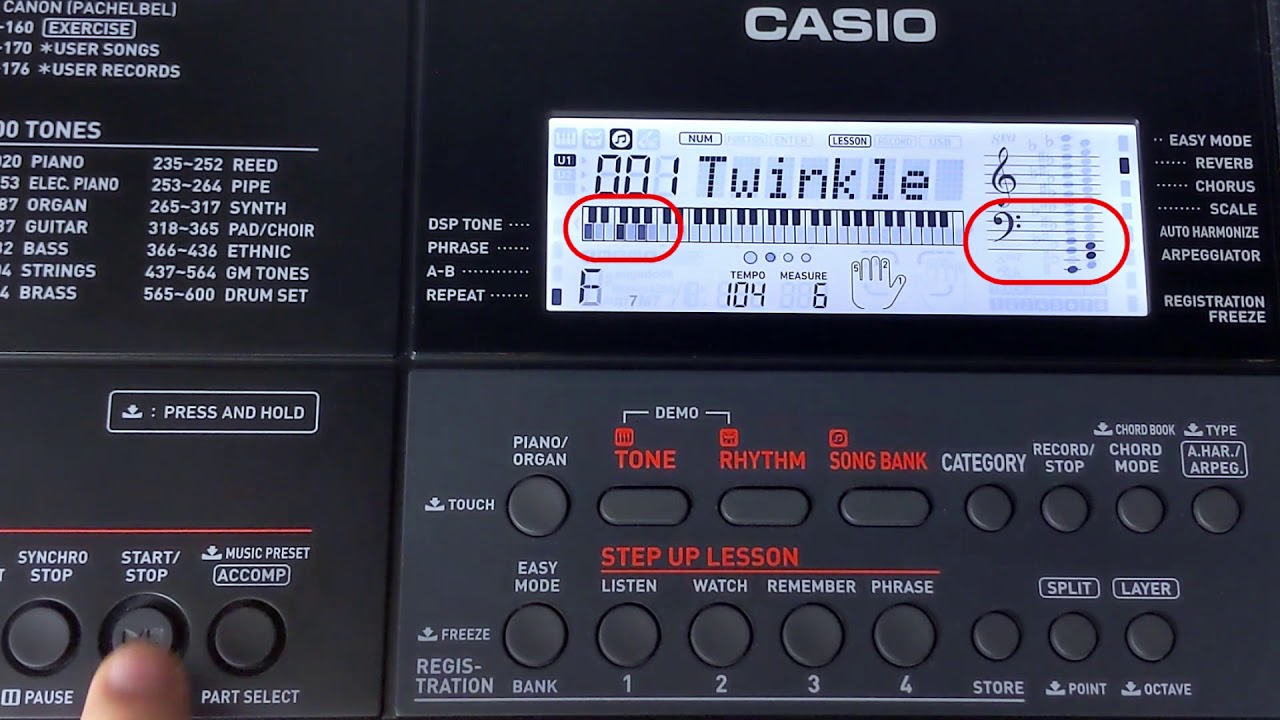 Casio CT-X700 Song Mode Tutorial Part 2-3: Step-Up Lesson Practice