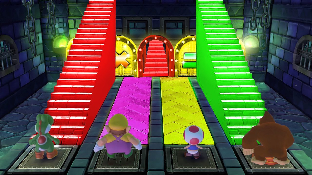 Mario Party 10 HARDEST Minigames: Yoshi vs Wario vs Toad vs DK