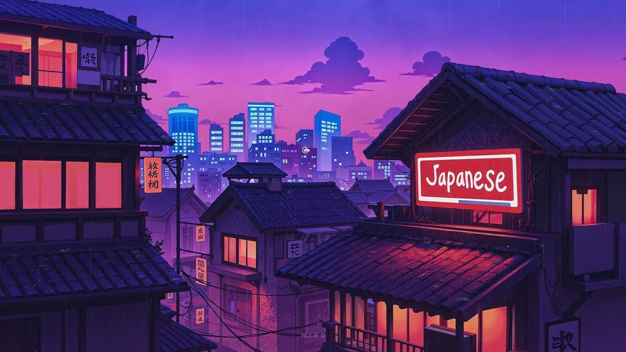 Whispers of Rain 👒 Nostalgic Vibes & 1980s & 90s Japanese Town Ambience 🌆 Lofi Rain Playlist