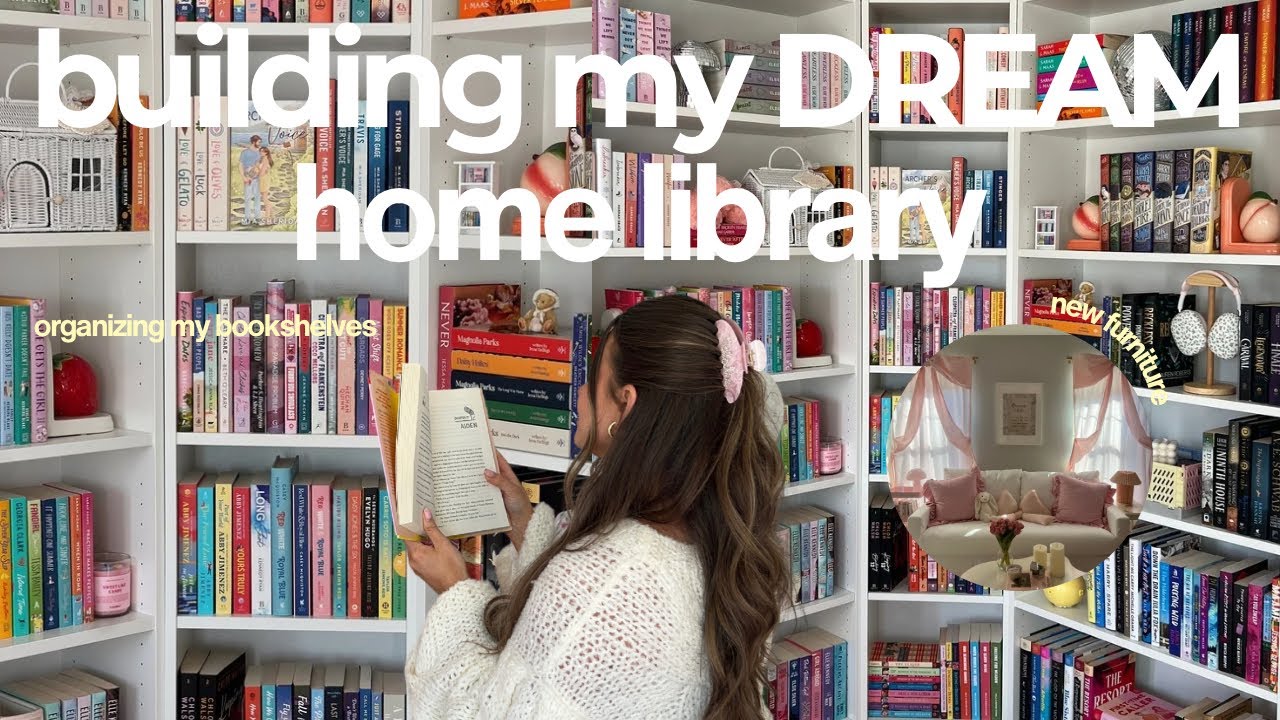 building & organizing my DREAM home library 🎀✨📖🛠️ *extreme reading room makeover*