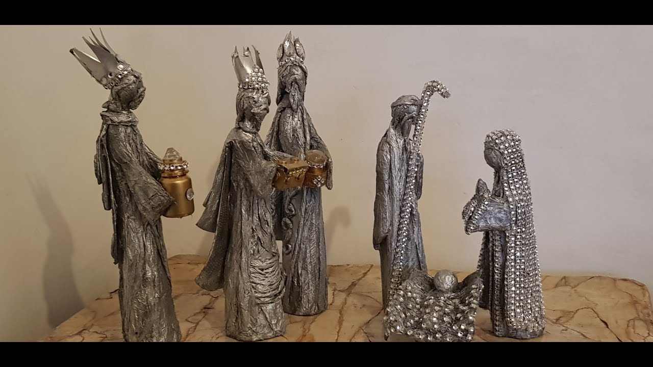 3 REYES MAGOS  C/TUBOS PAPEL! 2ª PARTE! NASCIMENTO DE NATAL /DIY SACRED FAMILY CHRISTMAS CRAFT IDEA!