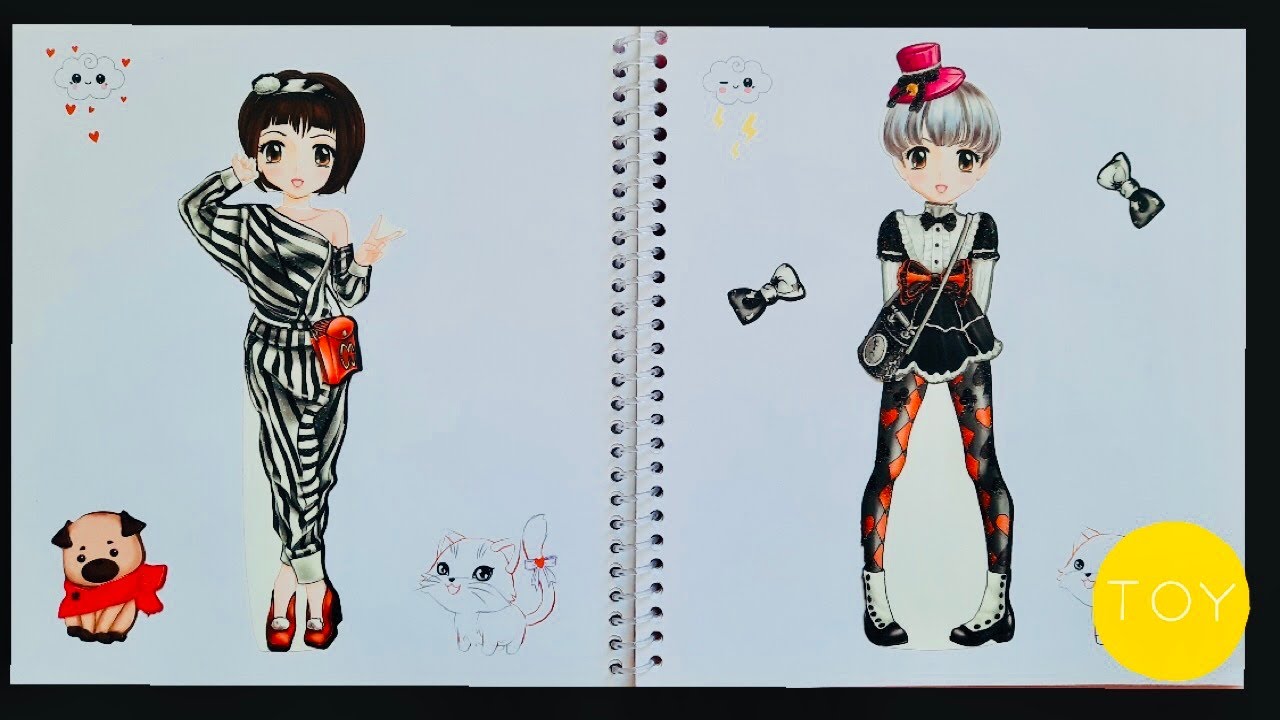 Manga model dress me up sticker...Top model dress me up sticker...Halloween dress me up sticker...