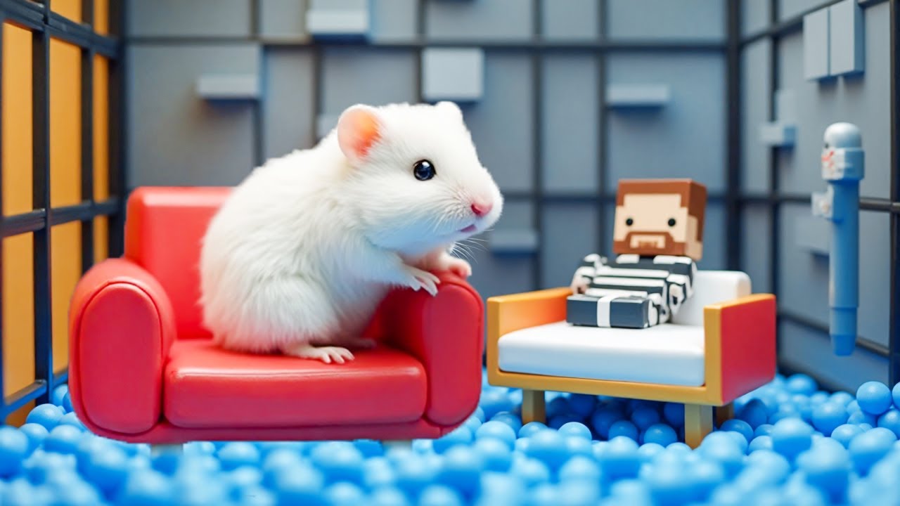 Hamster Escapes Epic Minecraft Maze Challenge Through Obstacle Race Track | Hamster Maze