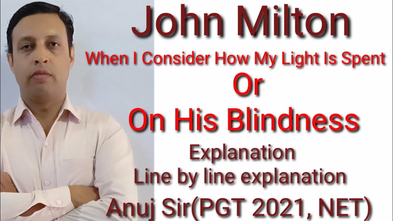 #John Milton #When I Consider How my light is spent #On his blindness #Learn English #learnenglishwi