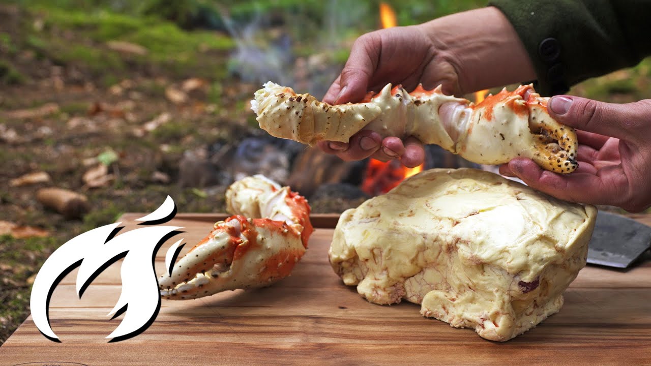 Deluxe Grillbattle: Riesensteak VS. KingCrab auf dem Wald-Feuer ASMR 🔥