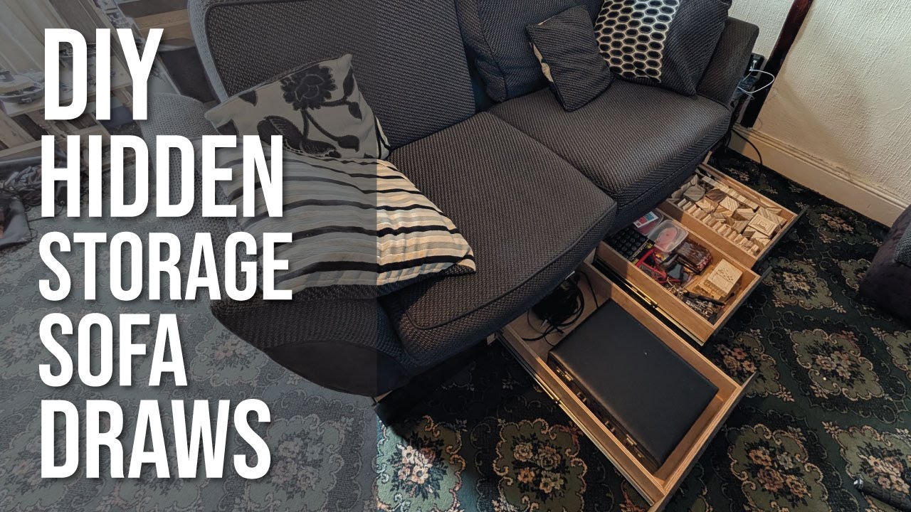 DIY Hidden sofa storage drawes