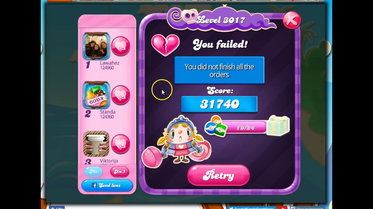 Candy Crush Level 3017 Talkthrough, 14 Moves 0 Boosters