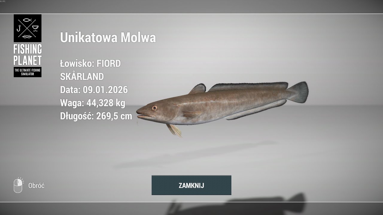 Fishing Planet Unique Common Ling - SKARLAND FJORD NORWAY | Unikatowa Molwa (CHWAST)