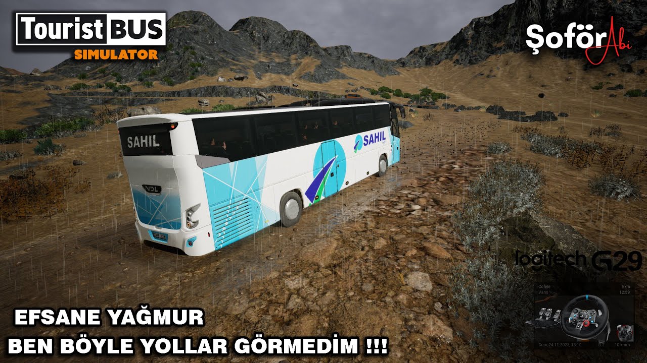 YOĞUN YARMUR'DA EFSANE TOPRAK YOLLAR !!! ŞAHANE ATMOSFER - Tourist Bus Simulator Logitech G29