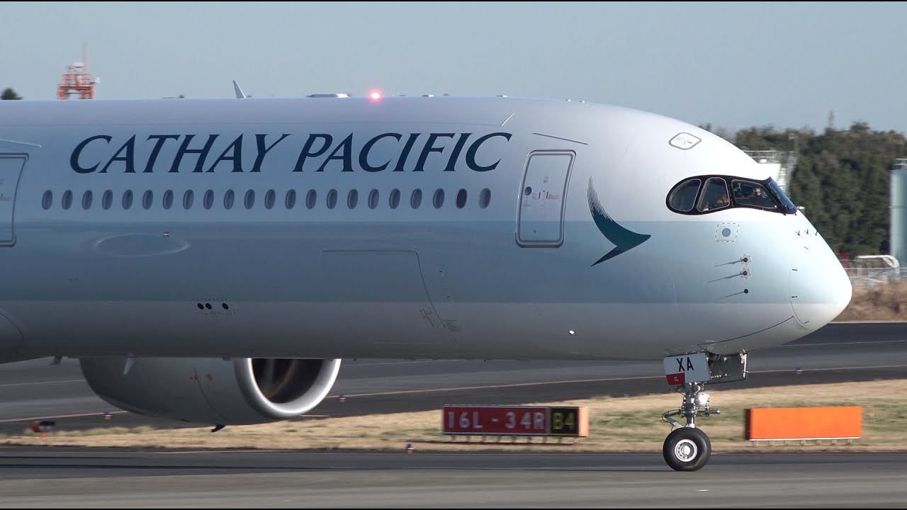 Cathay Pacific Airbus A350-1000 B-LXA Landing at NRT 34R