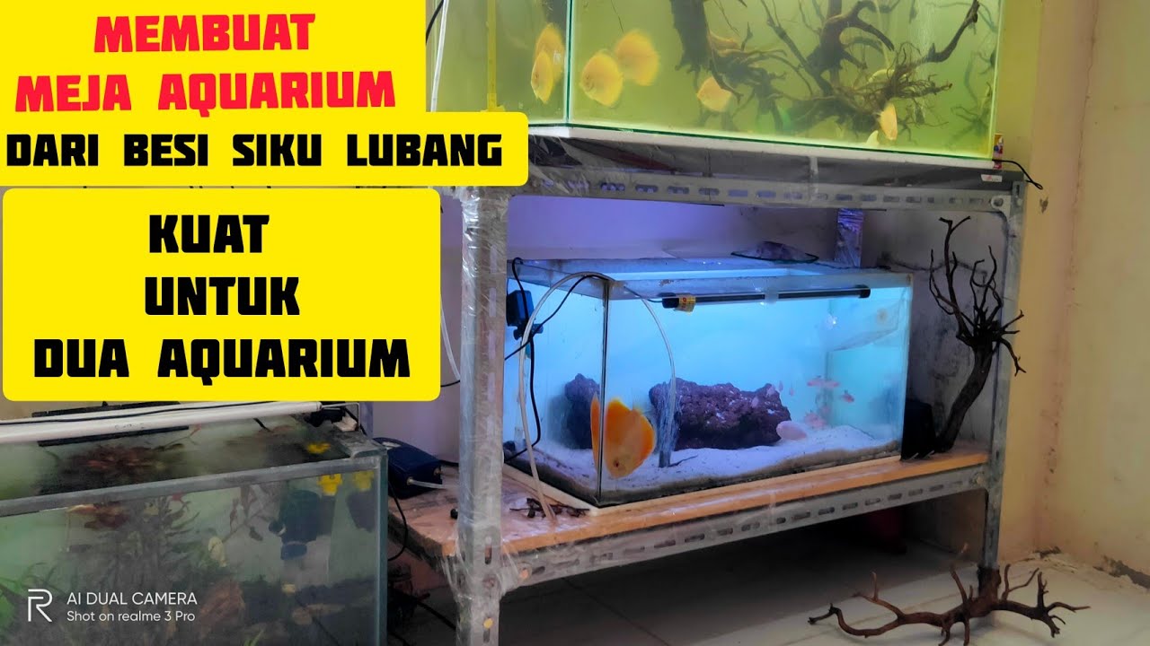 Cara Membuat Meja Aquarium Dari Besi Siku Lubang Mudah Di Buat