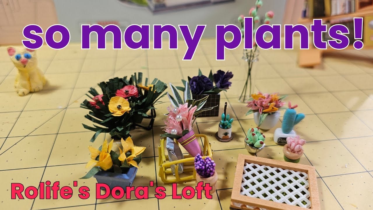Rolife Dora's Loft Many Mini Plants! #rolife #miniatures #dollhouseminiatures