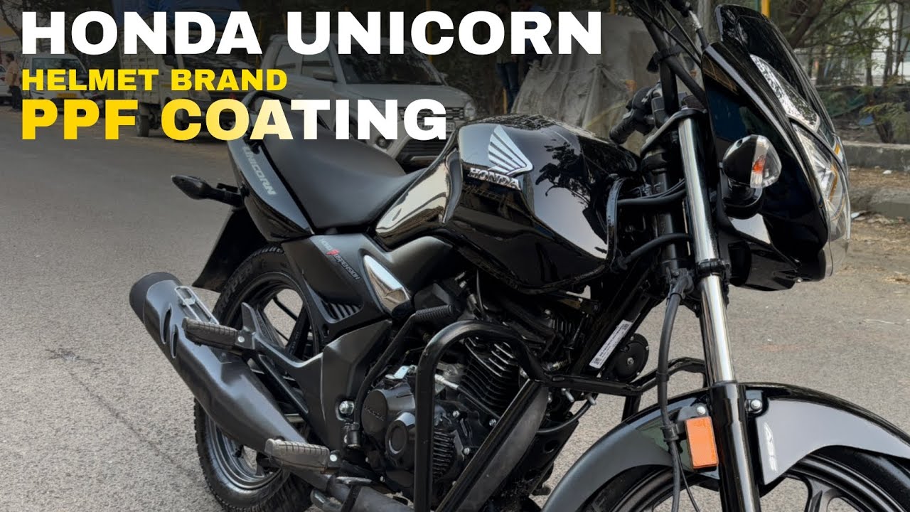HONDA UNICORN PROTECTED WITH HELMET BRAND PPF AT MOTORGLAZE VASHI 