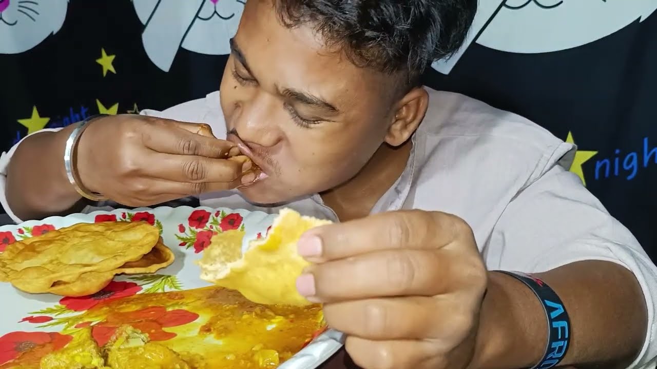 Today Special Food,Puri Bhaji With Chicken Curry 🤤🤤,Food Video, Tribe Boys, Mukbang 