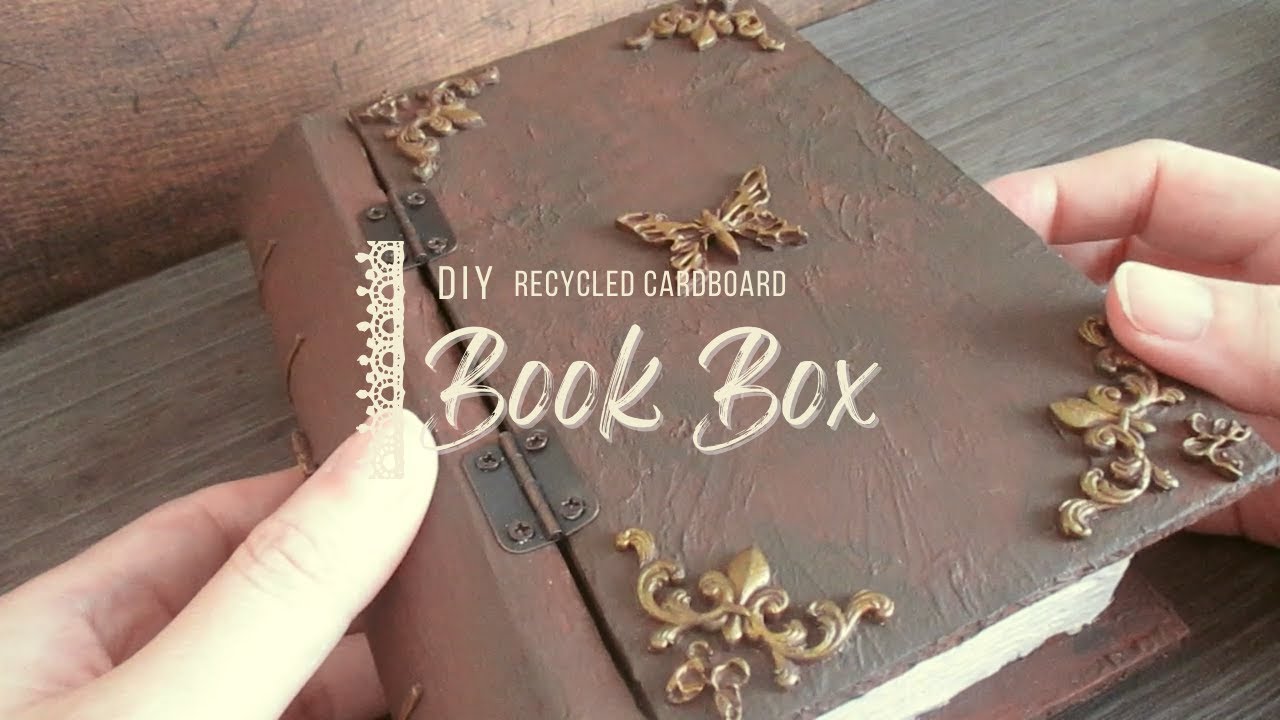 DIY Make a Book Box from Recycled Cardboard craft ideas / ダンボール工作 ブックボックスの作り方