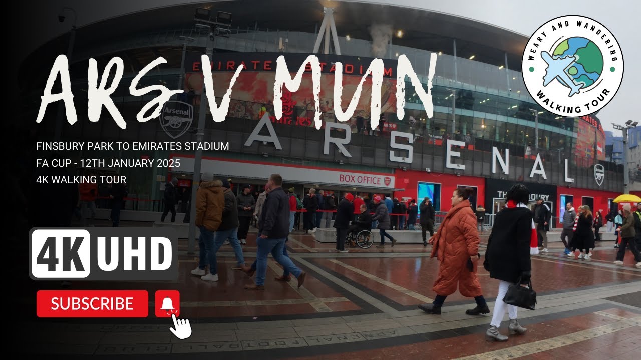 Finsbury Park to Emirates Stadium - 4K POV Walking Tour | Arsenal vs Man Utd FA Cup January 2025 🔴⚽
