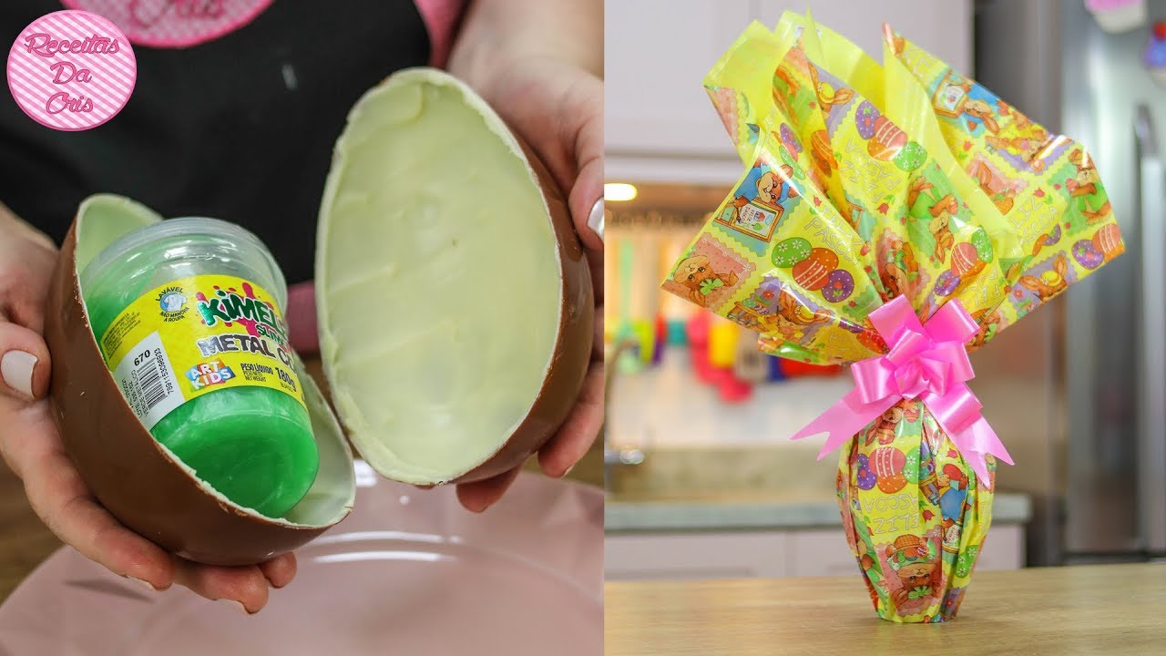 OVO KINDER CASEIRO COM SURPRESA DE SLIME | RECEITAS DA CRIS